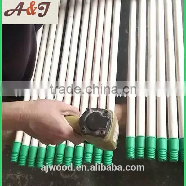 Natural Wooden Mop Handle With Plastic Italian Screw and Long Cap photo-3