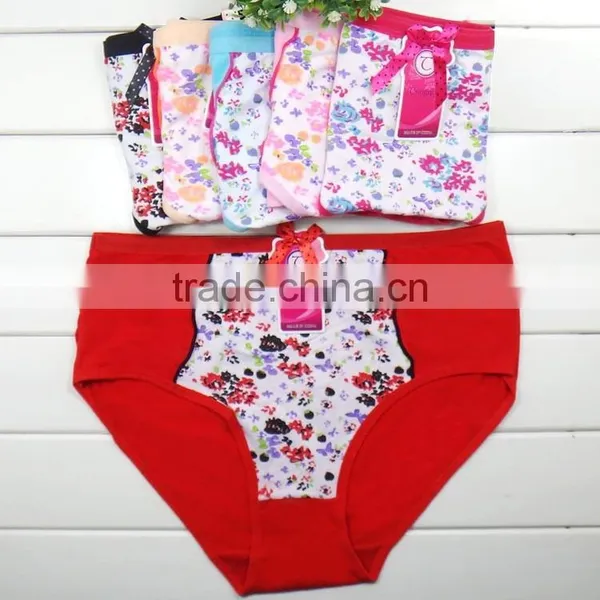 2015 New Design Hot Sale Sexy Lady Big Size Panty 100% Polyester Panties