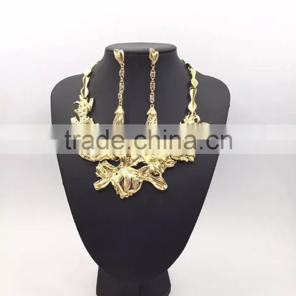 New Alloy Painting Colors Flower Design Choker Necklace& Earrings for Women photo-5