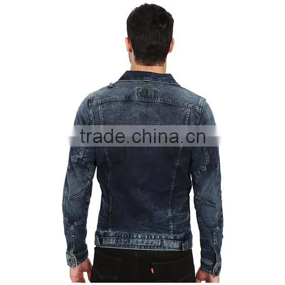High Quality Men Jean Jacket Wholesale Slim for Sale Custom Your Own Design photo-2