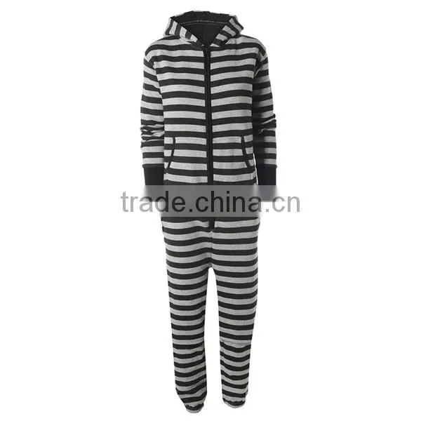 PA0050A Womens STRIPED HOODED ONESIE photo-3