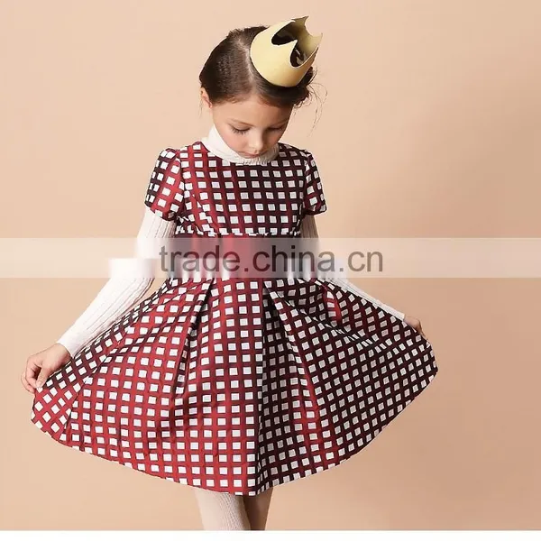 2017 High Quality One Piece Design Spring Summer Short Sleeve Baby Girl Party Dress Children Frocks Designs photo-2