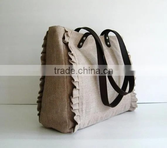Wholesale Natural Color Linen Tote Bag photo-3
