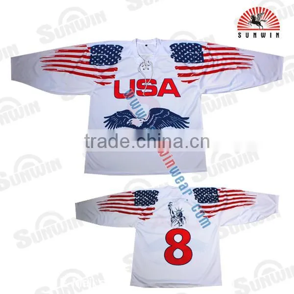 Goalie Cut High Quality Custom Sublimated Ice Hockey Jersey Wholesale From China photo-2