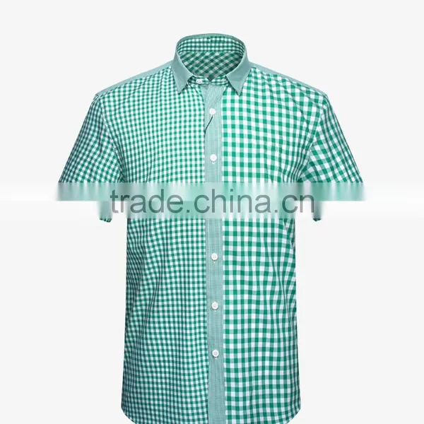 2017 Short Sleeve Gingham Shirts for Boys Youth photo-5