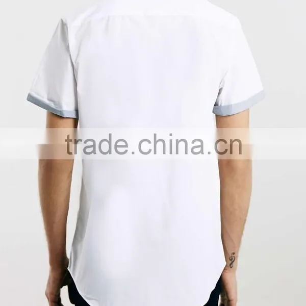 2015 Grey Contrast Collar Smart Shirt Tailored Shape Dress Shirt Latest Shirt Designs for Men photo-2