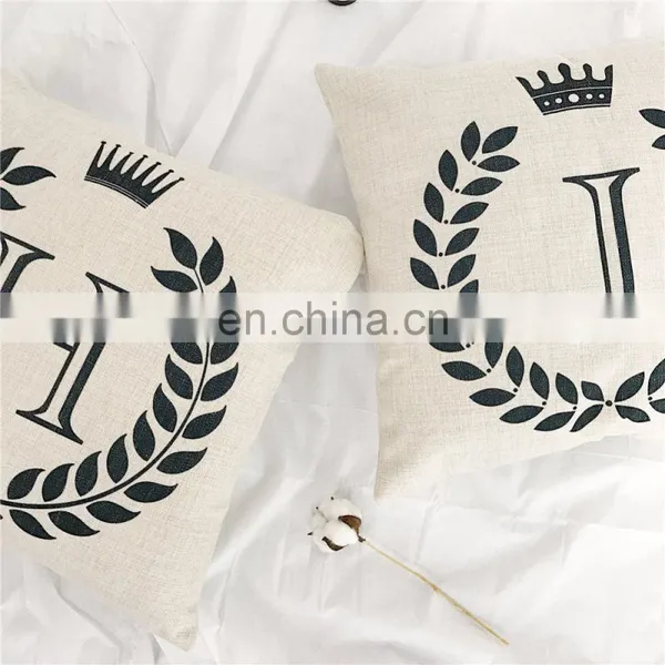 The Letter Cotton Linen Plain Custom Printing Cushion Covers photo-2