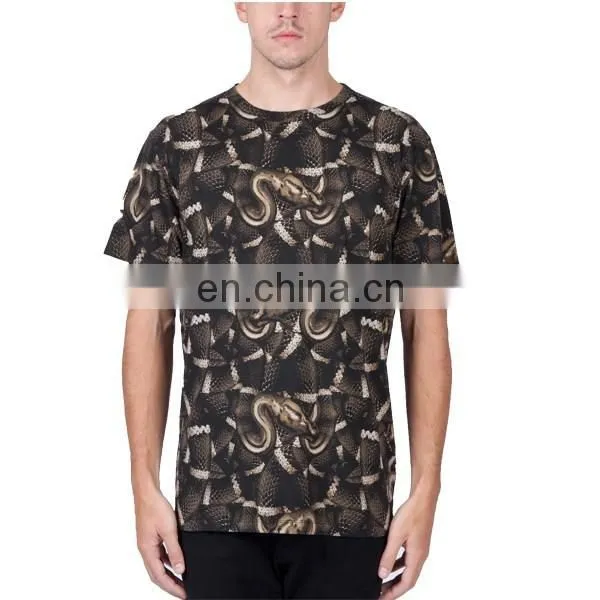 Dark Snake Printing Mens Fashion Sublimation T-shirts Dri Fit Cheap Short Sleeve T-shirts Custom photo-2
