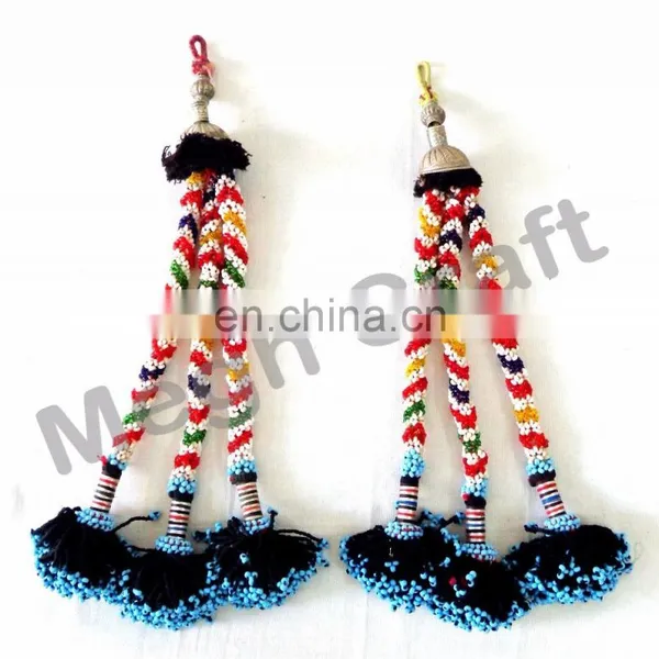 Kuchi Tribal Beaded Tassels -Bulk Afghani Tassels-Bohemian Wall Hanging- Door Hanging - Belly Dance Tassels photo-6