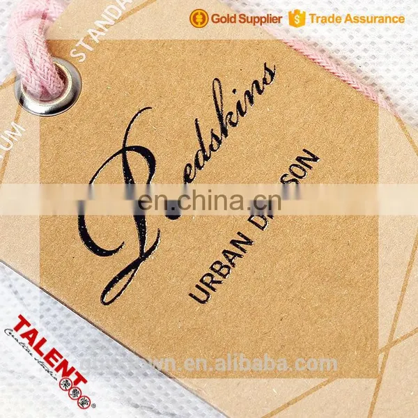 Custom Printed Kraft Paper Garment Hang Tag With Metal Eyelet Cotton String photo-5