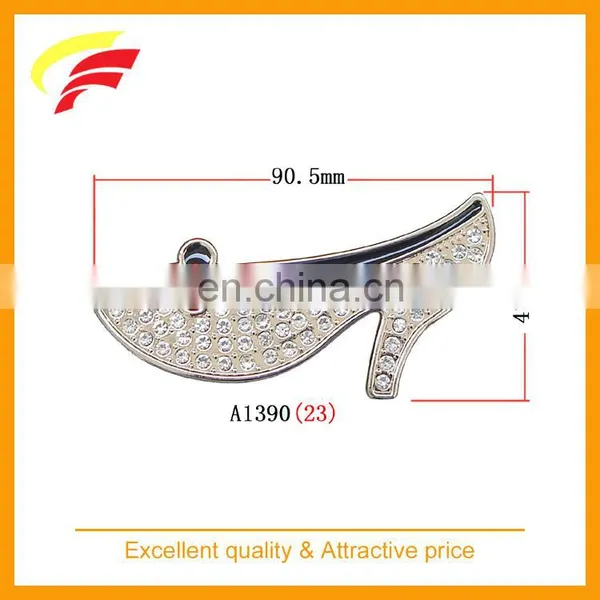 Zinc Alloy Shoe Shaped Rhinestone Clamp Belt Buckle photo-5