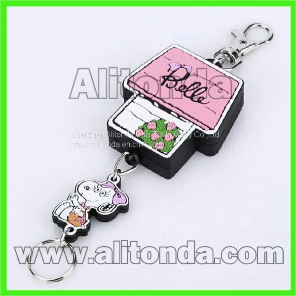 Custom Soft Pvc Cartoon Easy to Pull Buckle Badge Reel for Keys Certificate photo-4