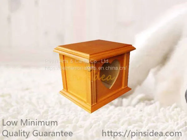 Good Quality Oak Color Birch Wood Monument Shape Photo Frame Pet Urn for Cats photo-3