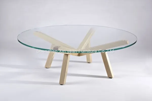 Hot Sale Round Coffee Table With Tempered Glass Top