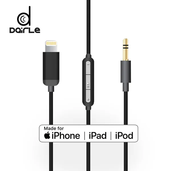 Black Headphone Lightening Adapter 8 Pin 3.5 Male Audio Jack for Apple Certified Cable Supplier for Iphone 5678X photo-4