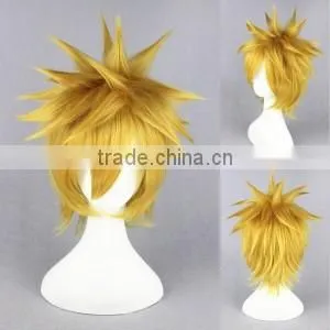 High Quality 35cm Short Straight Bleach Cosplay Hair Wigs Kurosaki Ichigo Light Blonde Wigs Synthetic Anime Cosplay Wig photo-2