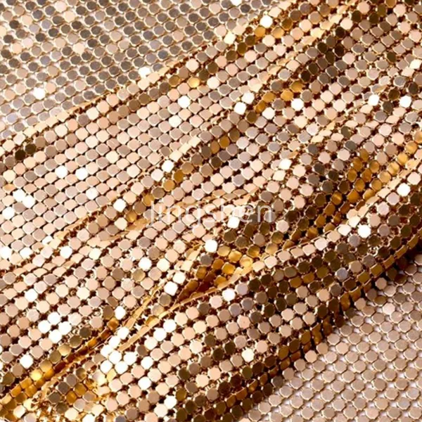 Flexible Plain-weave Aluminum Mesh Curtain Fabric, Woven Glittery Metallic Fabric Curtains