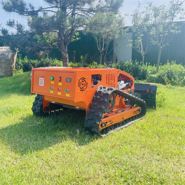 Petrol Industrial Grade Cordless Rubber Track Remote Control Customization Color Self Propelled Lawn Mower With 0~6Km/H Speed photo-2