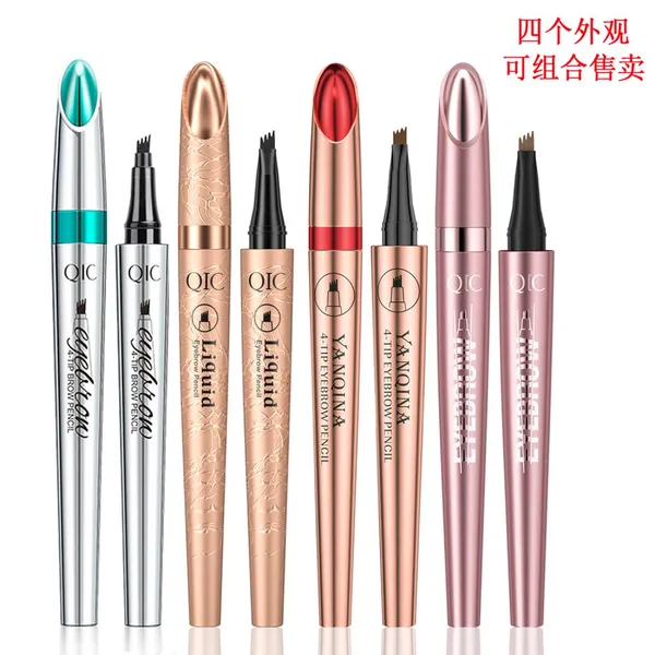 QIC Rose Gold 4-Tip Eyebrow Pen Waterproof, Smooth, Smudge-proof Liquid Eyebrow Pen for a Natural, Feathery Brow Look photo-4