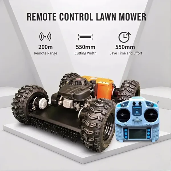 Vigorun 4 Stroke Engine 4 Km/h Remote Control Mower Machine Brush Cutter for Grass and Weed Cutting