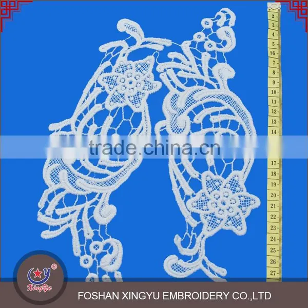 Best Selling Products Floral Lace Crochet Collar Applique Large Embroidered Mesh Neckline Patch for Crafts photo-2