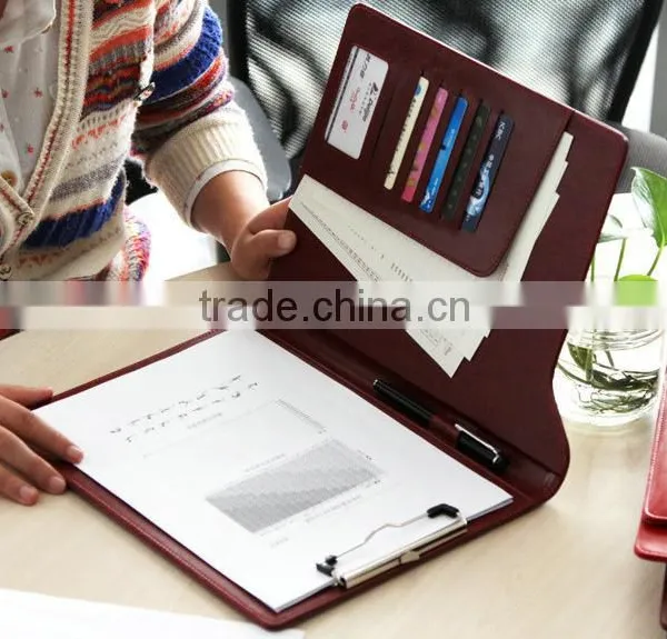 4 Colors Customizable PU Leather Double Sided Clip Board for Office Gift Supplier's Choice photo-3