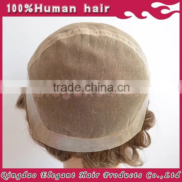 Top Quality Full Cap Swiss&french Lace Indian Men Hair Toupee Wig photo-5