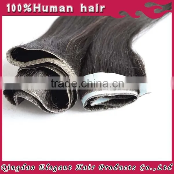 Silky Straight Double Drawn Shedding and Tangle Free Chinese pu Skin Weft photo-4