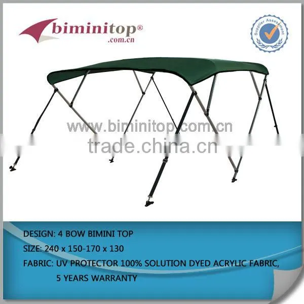 4 Bow Aluminum Square Tube Bimini Top for Pontoon Boat photo-2
