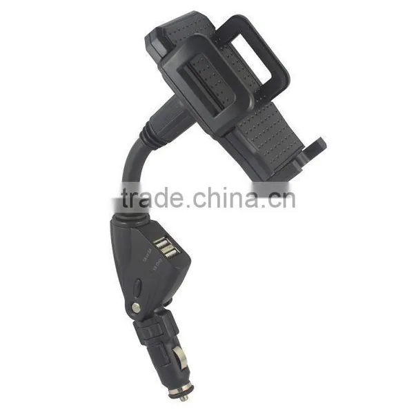 Rotatable Adjustabl Car Charger Phone Holder for Smartphone/tablet pc photo-2
