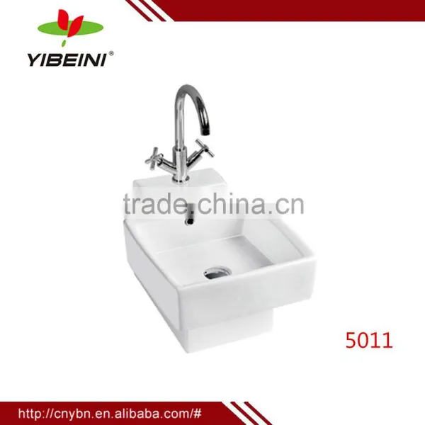Square Wall Hung Basin Bathroom Sink, Ceramic Kitchen Ware, Design Bathroom Sanitary Ware