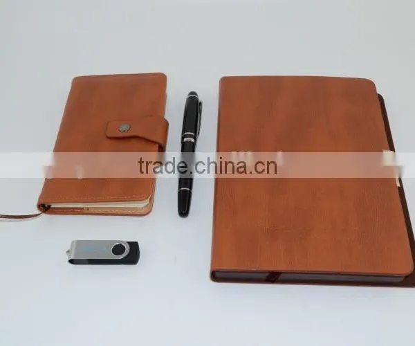 PU Leather Notebook USB Flash Drive Ball Pen Office Stationery Gift Set photo-4
