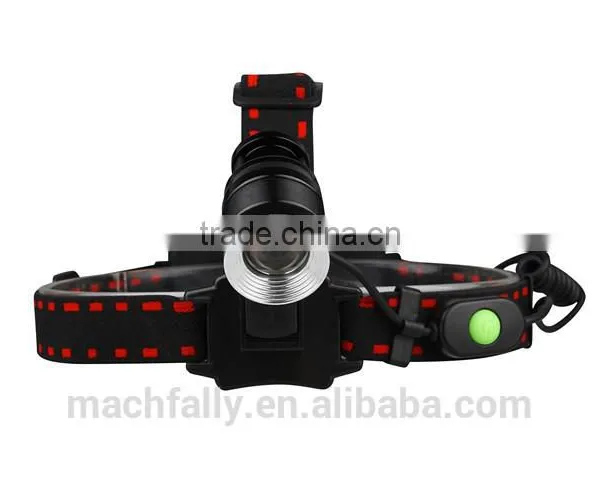 Machfally 2015 Top Selling High Power Adjustable Zoom Headlamp 500LM Rechargeable Zoom Led Headlamp T6 Led Headlamp
