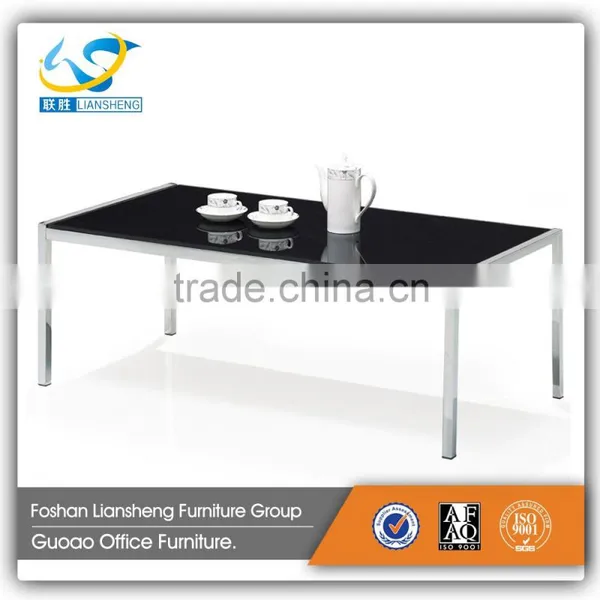 Cheap and Nice Design Glass Tea Table With Stainless Steel Frame GDJ001 photo-3