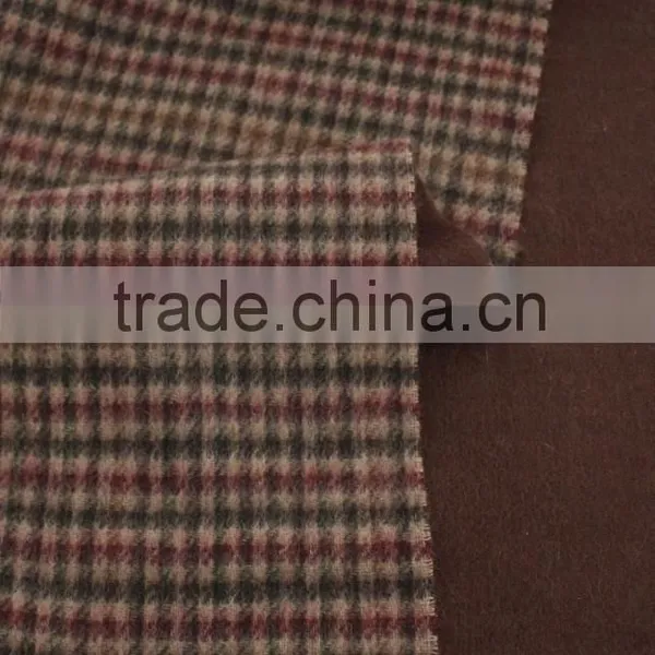 Double Face Checked and Solid Color Wool Scarf photo-2