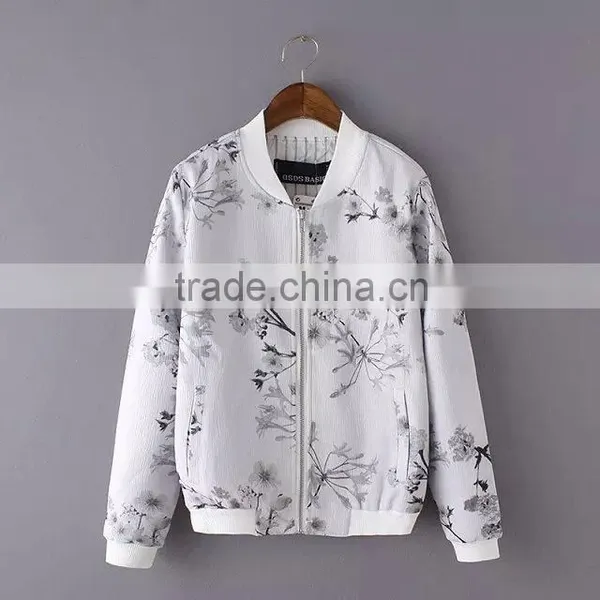 Cheap China Wholesale Clothing Floral Print Baseball Coat photo-4