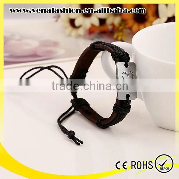 Factory Price New Leather Love Forever Punk Bracelet photo-2