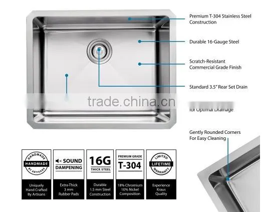 Undermount Stainless Kitchen Sink With CUPC Certificate Stackable Sink Hand Wash Sink photo-4