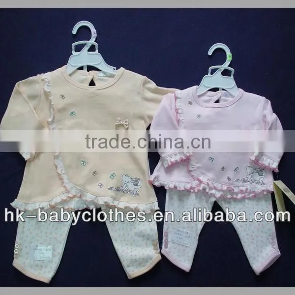 100% Cotton Printed Embroidery Girls Wear 2pcs Setgirls Fashion Clothes
