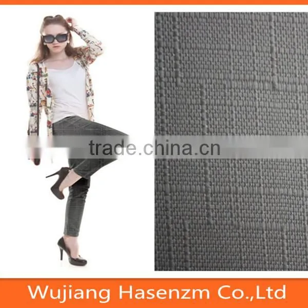 Close-fitting Slub Trousers Fabric