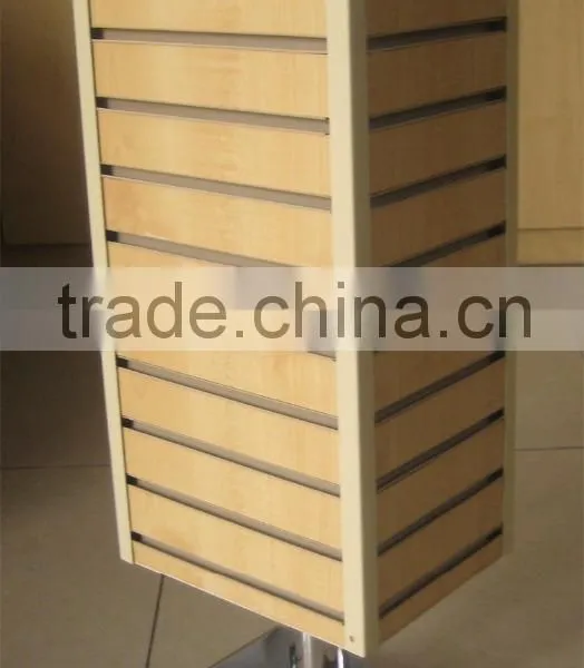 Cream Color MDF Slatwall Rotating Table Top Display Rack photo-2