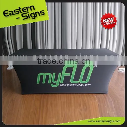 Custom Logo Table Throw Printed Expo Wedding Polyester Table Cloth photo-6