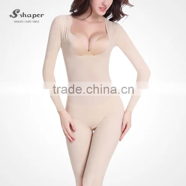 S-SHAPER Capri Long Sleeve Caffeine Body Shapewear Italy Carvico Material With Tourmaline Burning Fat Skin Touch Bodysuits photo-4