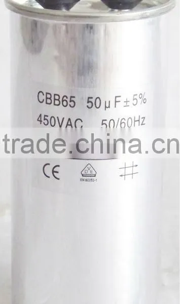 CBB65 Motor Capacitor Air Conditioner Capacitor CBB65 Air Conditioner Motor Start Run Capacitor 50uF 450VAC 50/60Hz