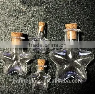 Star Shape Glass Vials Mini Message in Small Glass Bottles With Cork photo-3