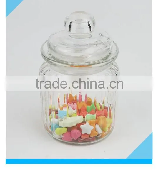 300ml Fancy Round Glass Candy Jar With Glass Lid photo-2