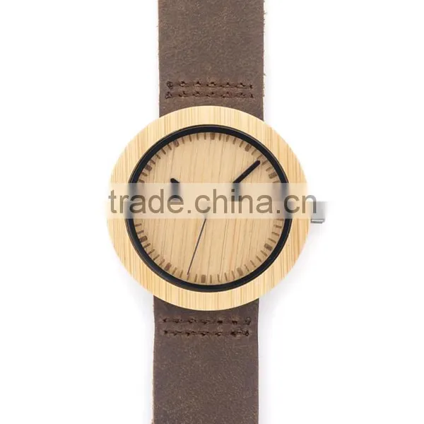 Hotsale Bamboo Watches With Leather Strap Wooden Watches photo-4