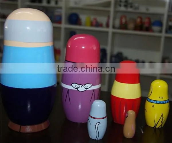 Wooden Diy Toy Nesting Doll Decoration for Home photo-2