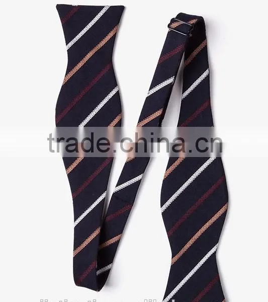 Simple Strip Wool Customized Double Side Mens Bow Tie Self Tie photo-4