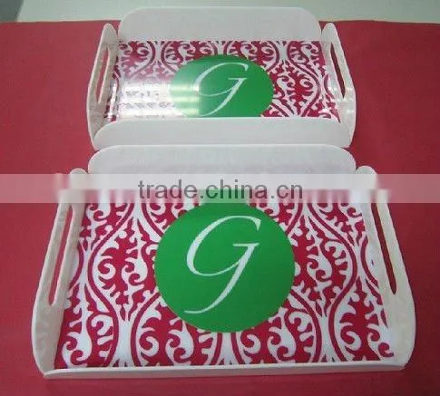 Acrylic stackable serviing tray